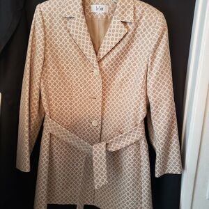 Le Suit Tan Trench Coat with Belted Waist